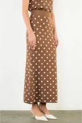 Polka Dot Skirt- Brown/White