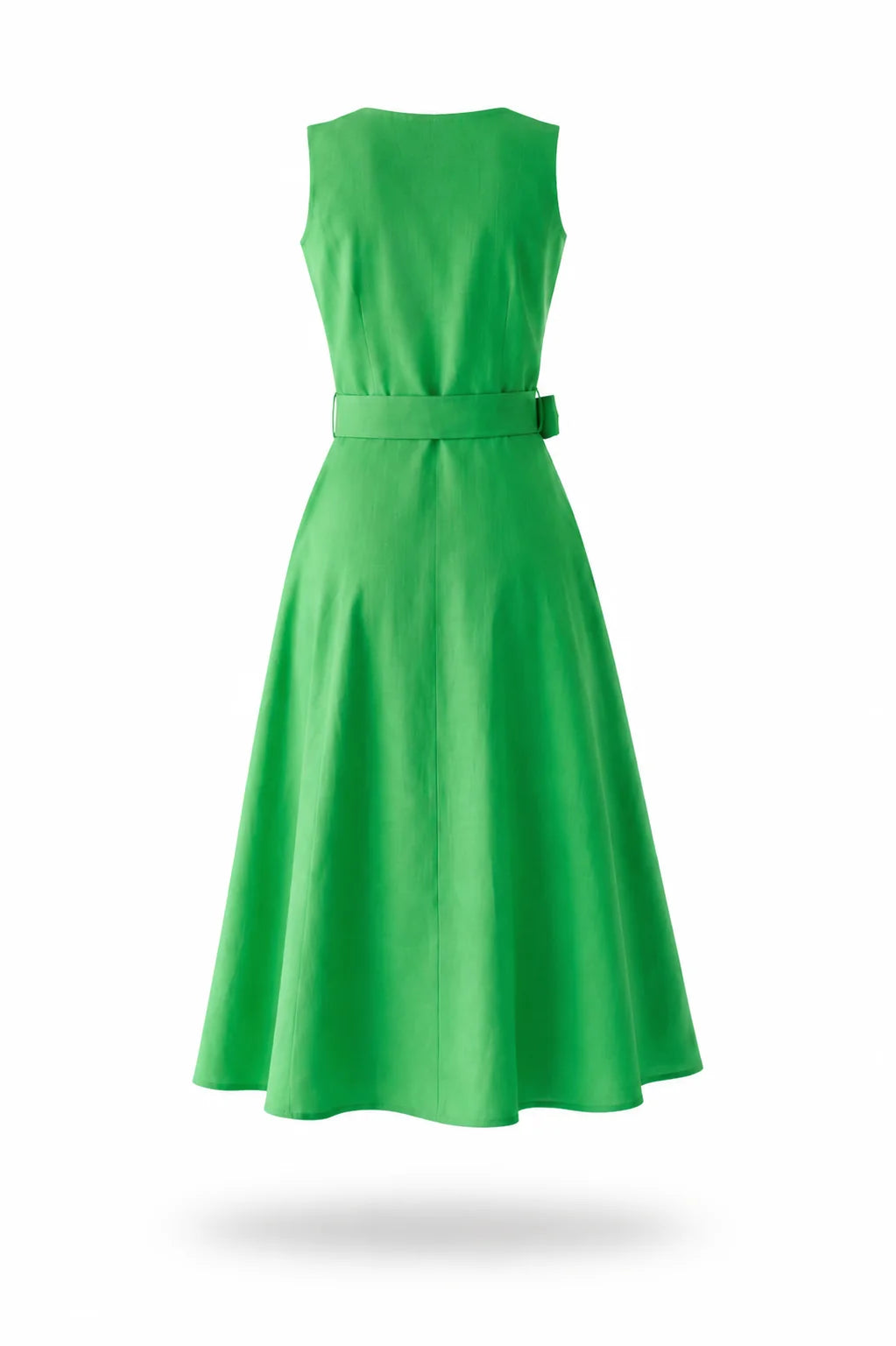 Sleeveless Pleated Dress- Green