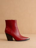 The Frankie Red Pointed Toe Bootie