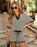Gingham Two Piece Set- Black/White