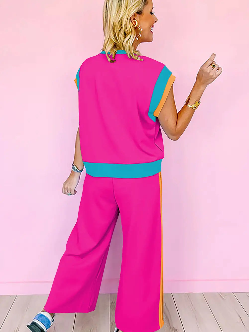 Multicolor Casual Two Piece Set