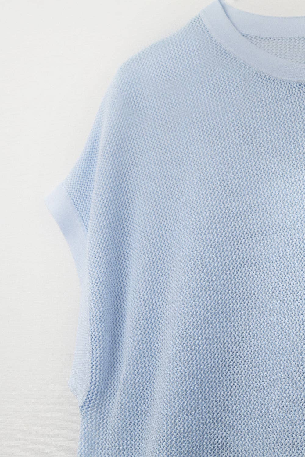 Grid Knit Sweater- Blue