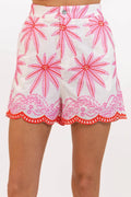 Floral Shorts- Pink/Red