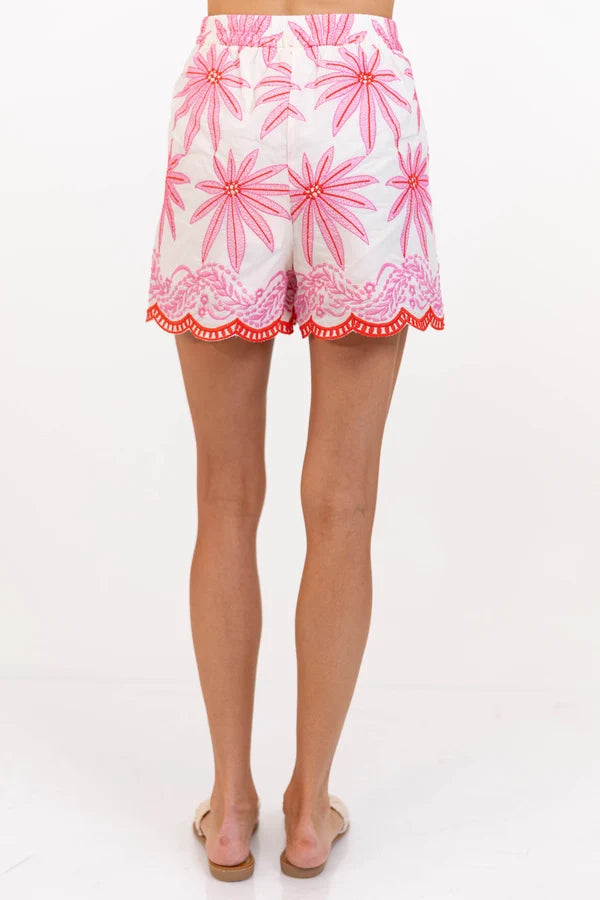 Floral Shorts- Pink/Red