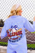 Ball Park Striped Button Down Shirt