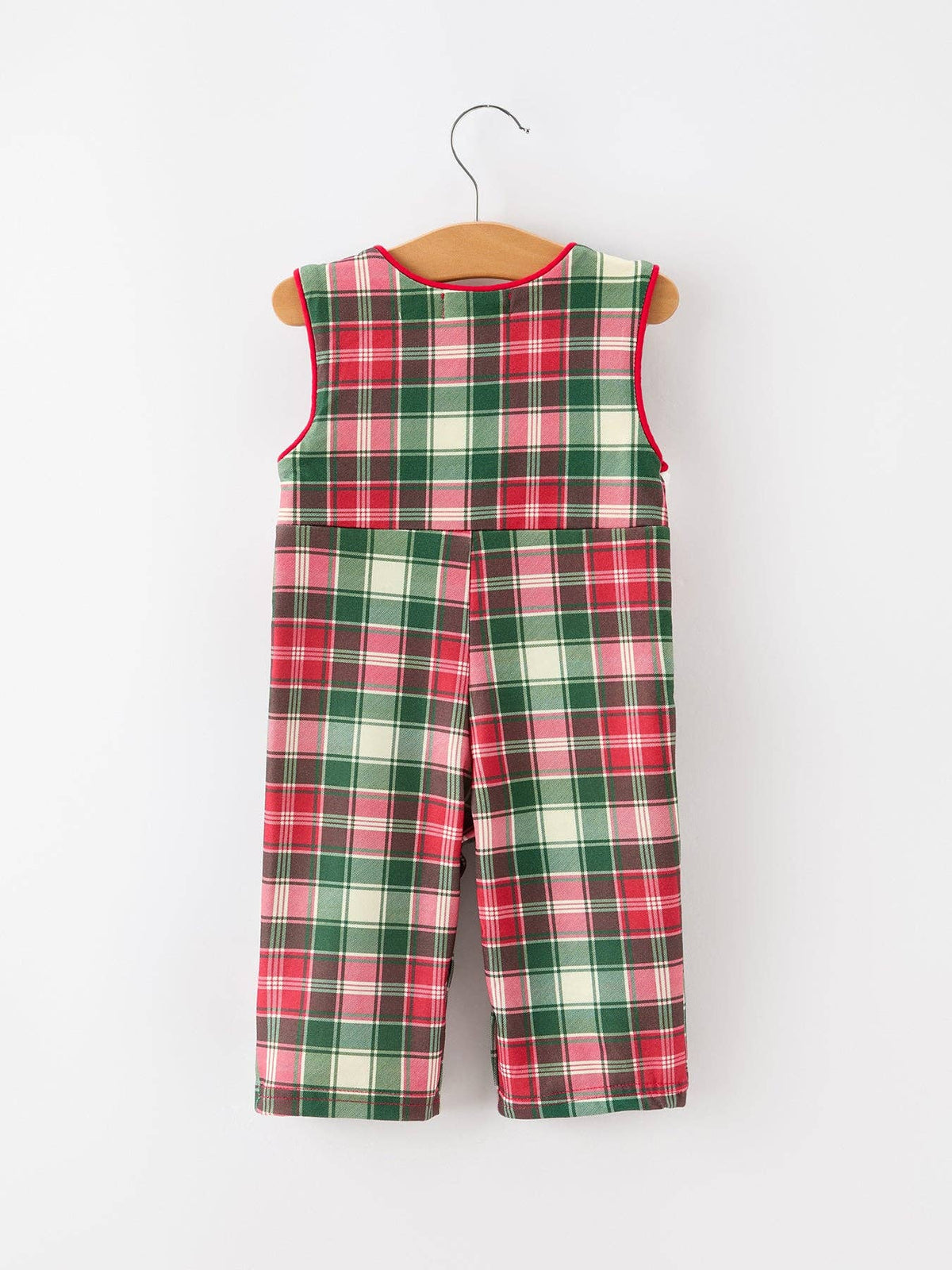 Christmas Plaid Smocked Holiday Jonjon- Red/Green