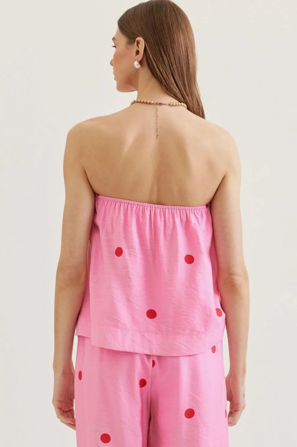 Linen Two Piece Set- Pink/Red