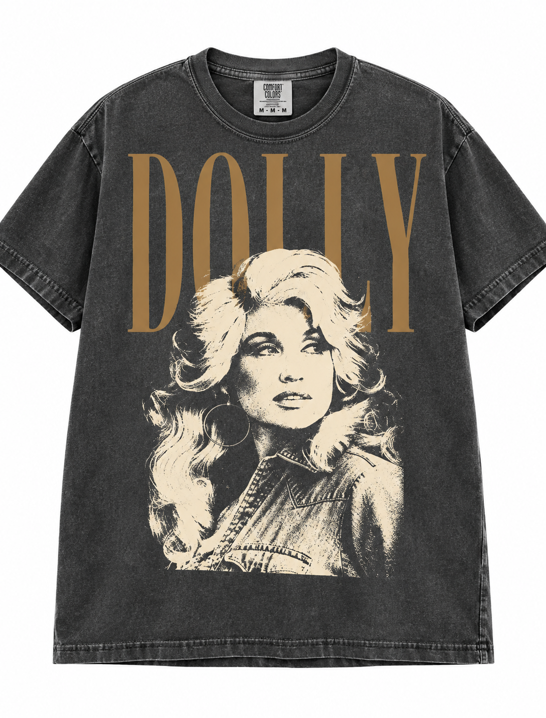 Dolly Parton Country Music Tee- Black/Yellow