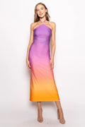 Halter Bead Maxi Dress- Ombre
