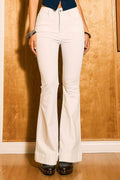 Knit Like Denim Flare Jeans- White