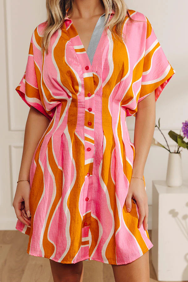 Catch My Drift Dress - Pink/Orange