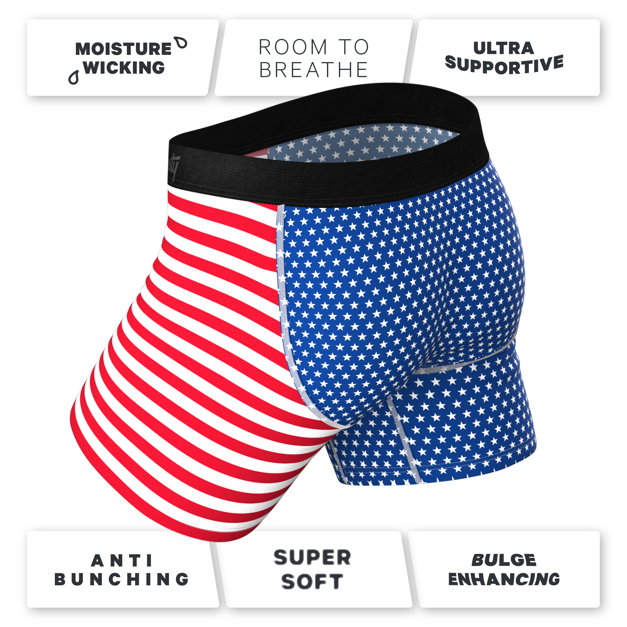 The Ellis Island | USA Flag Ball Hammock® Pouch Underwear With Fly