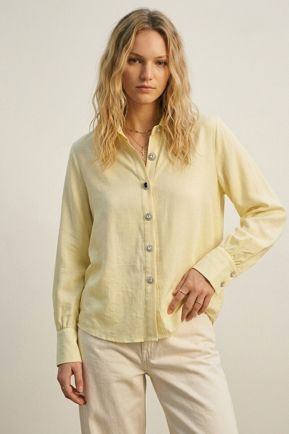 Button-Up Shirt- Yellow