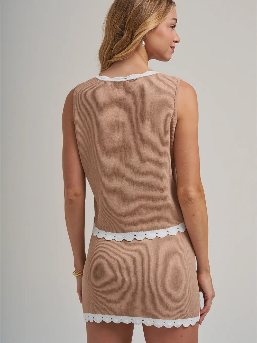 Rodeo Embroidered Sweater Vest- Taupe