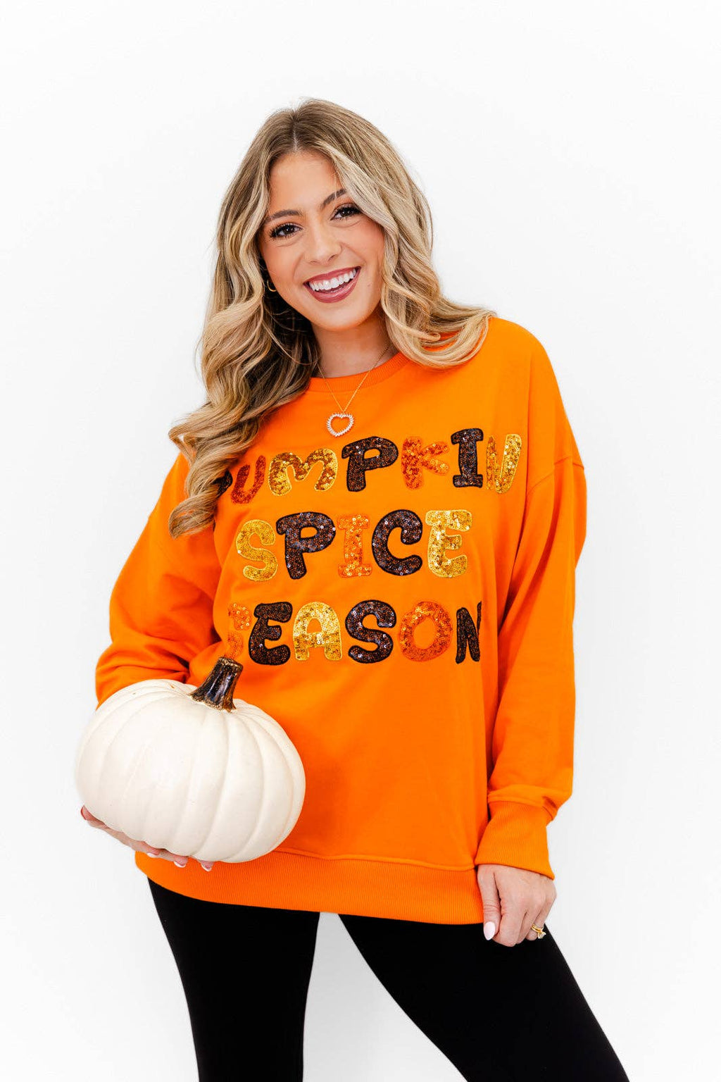 Pumpkin Spice & Sparkle Sweatshirt- Orange