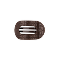 Flat Round Hair Clip- Brown Crocodile