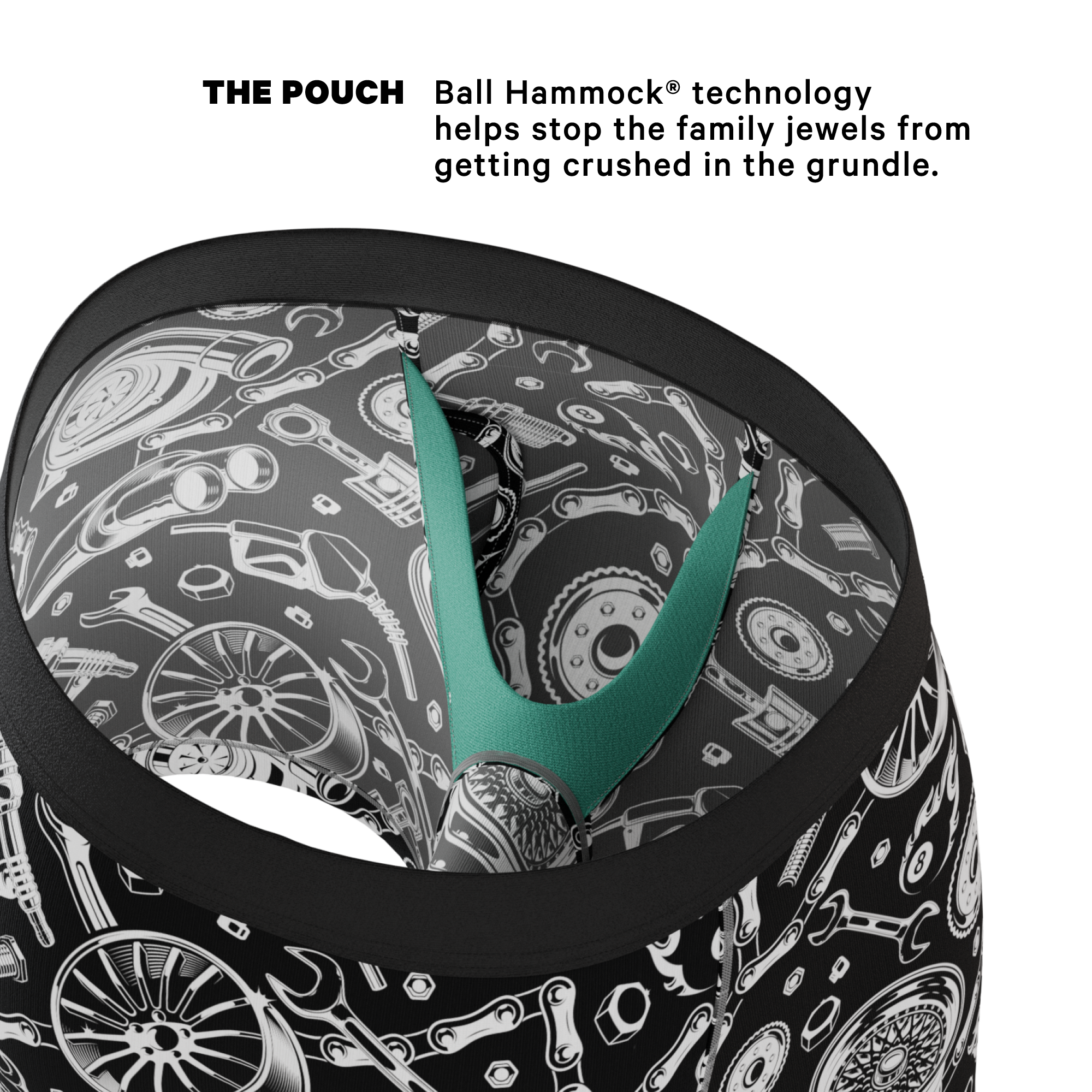 The Gear Head | Stick Shift Ball Hammock® Pouch Underwear With Fly