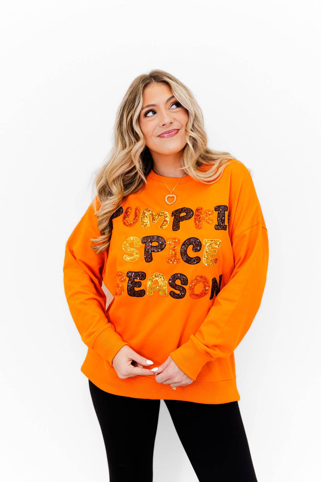 Pumpkin Spice & Sparkle Sweatshirt- Orange