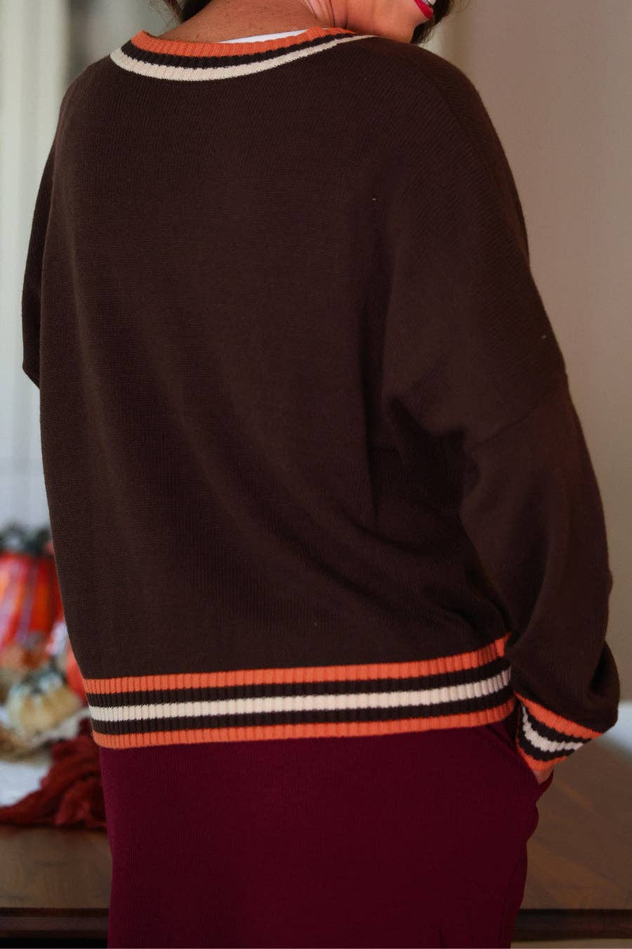 Pumpkin Patch Cardigan- Brown