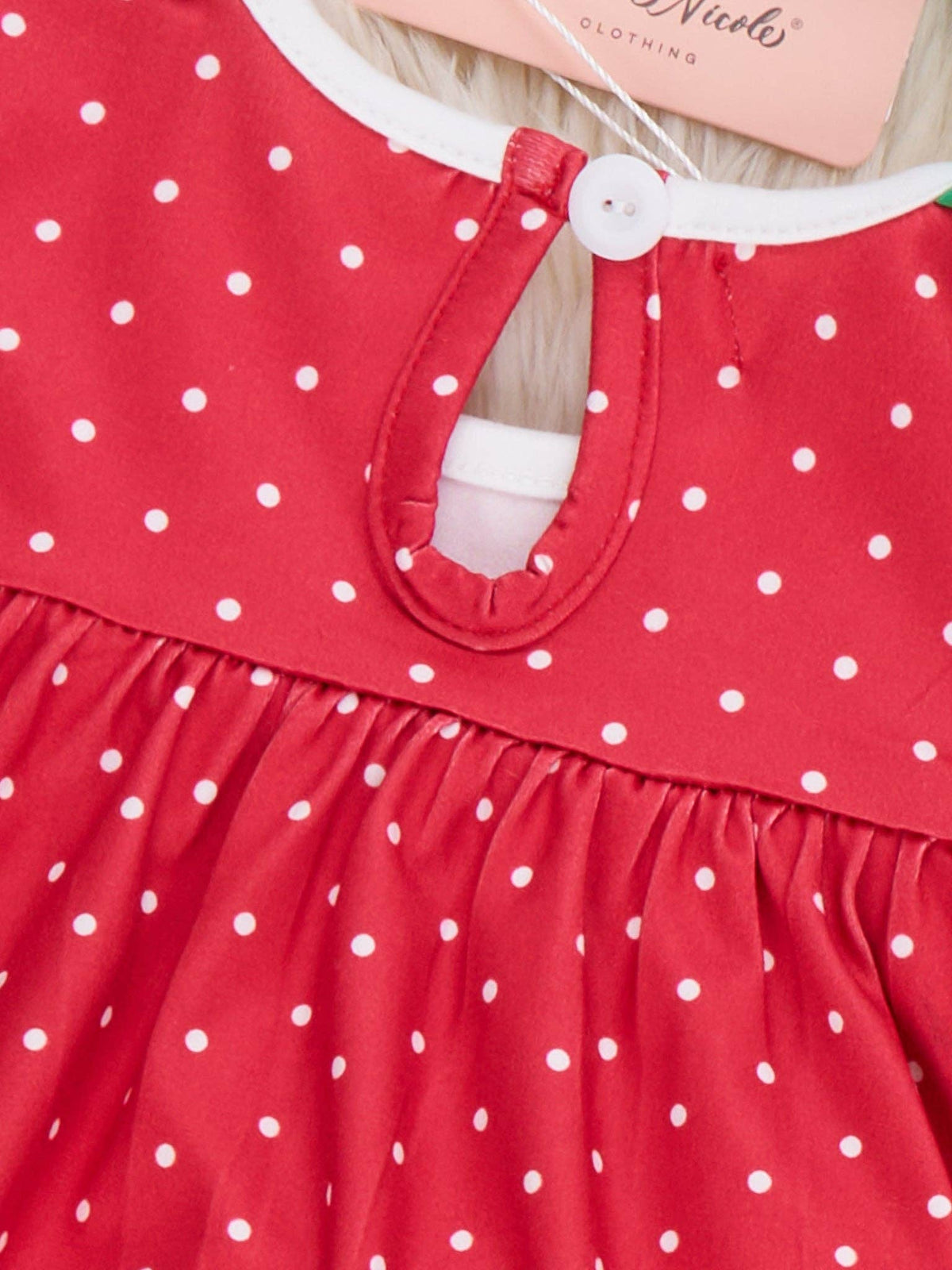 Candy Cane Embroidered Scallop Bow Outfit- Red