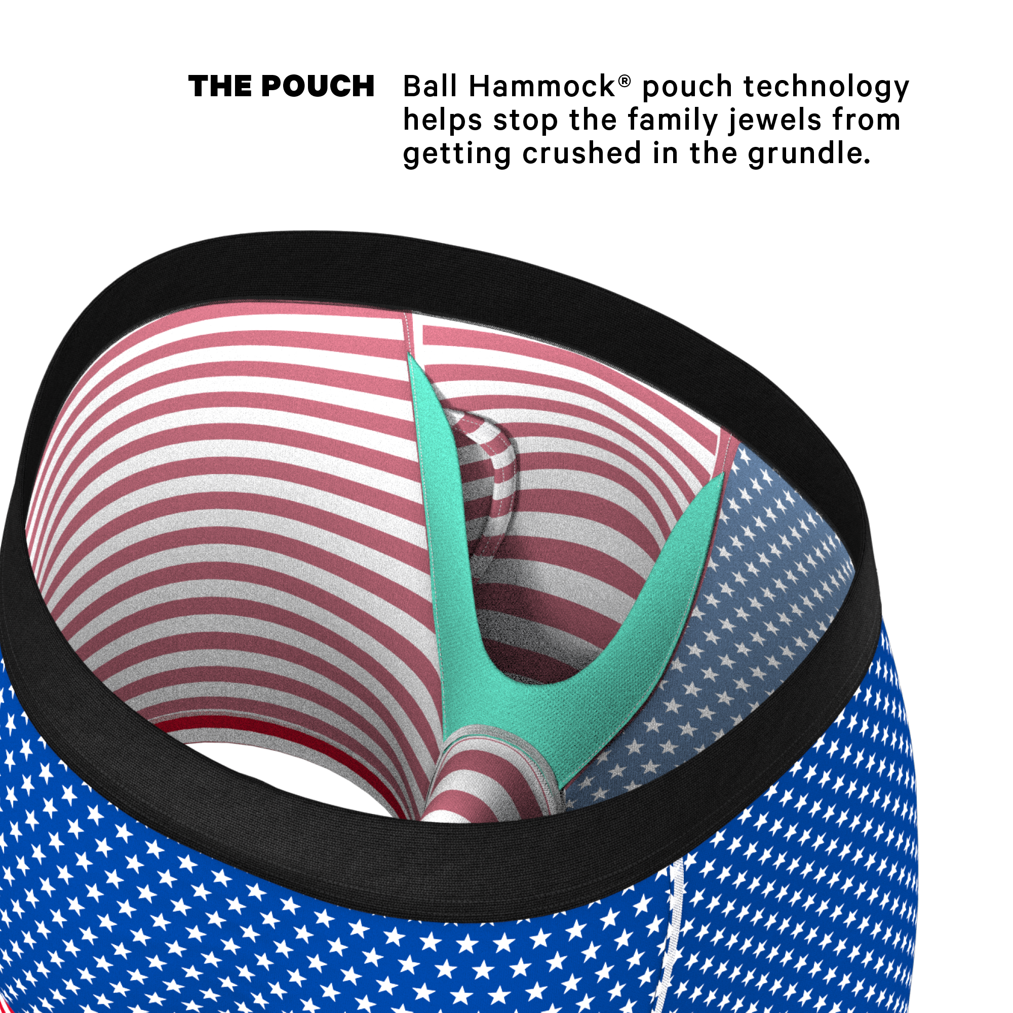The Ellis Island | USA Flag Ball Hammock® Pouch Underwear With Fly