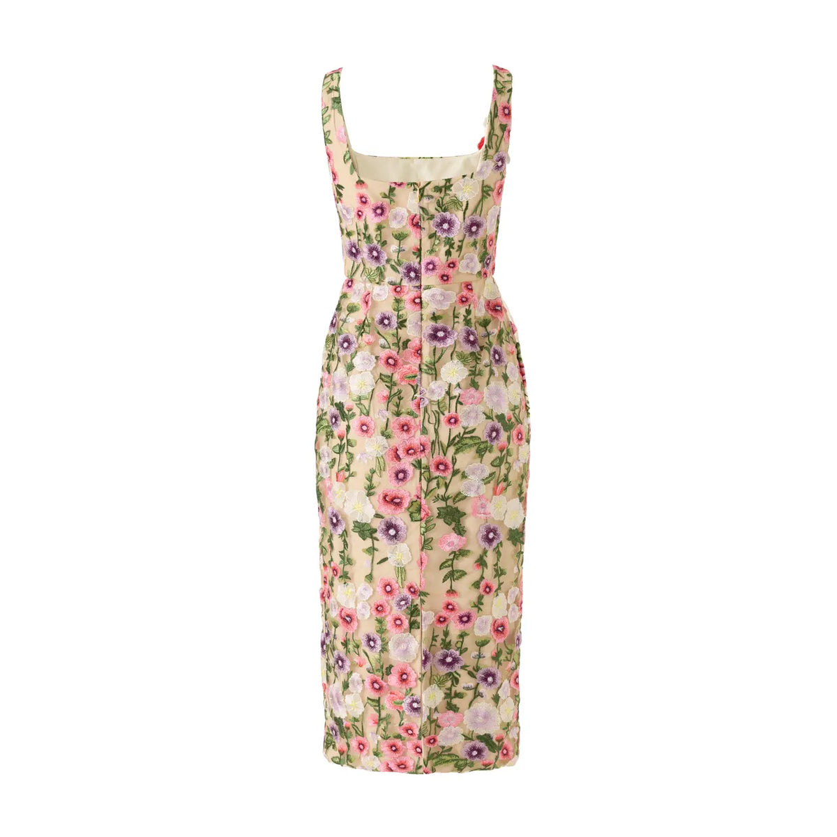 Floral Embroidered Midi Dress