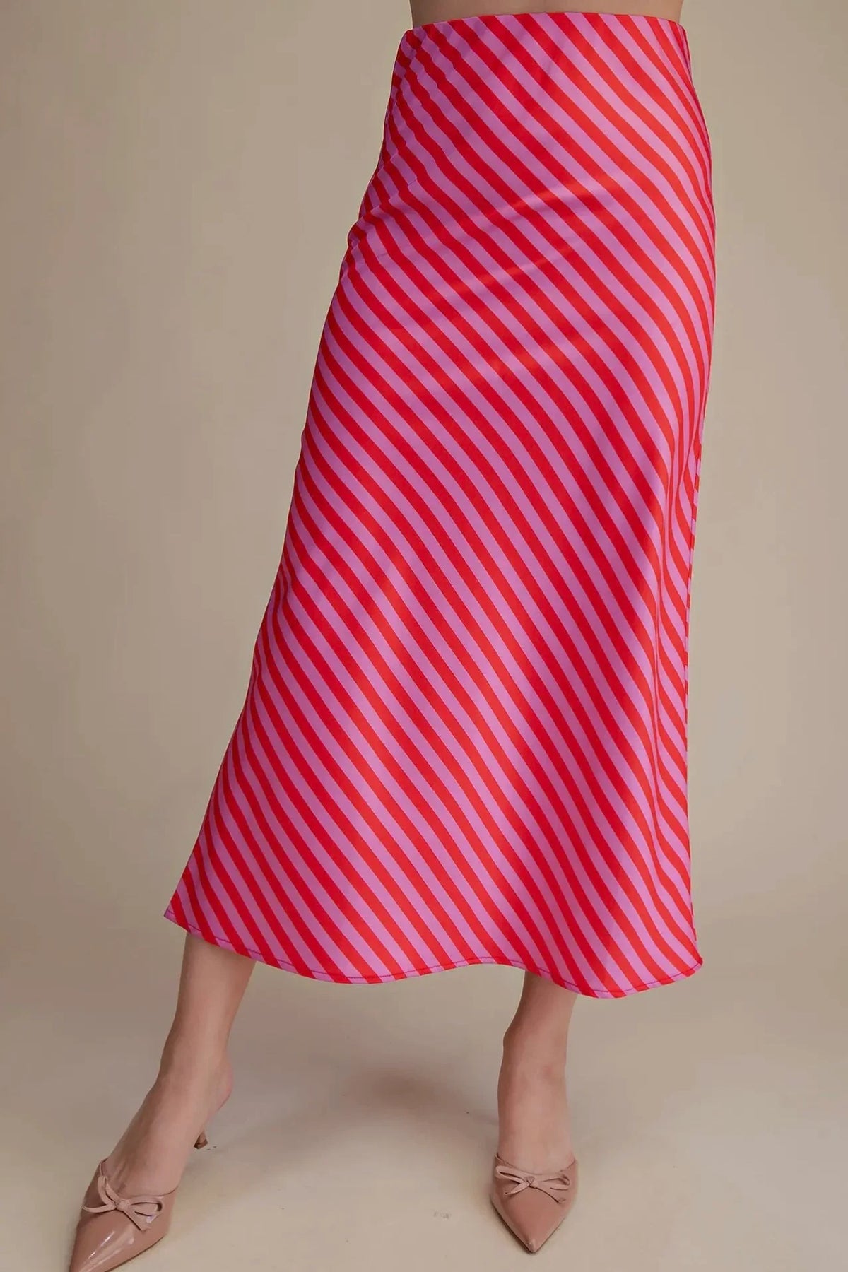 Midi Skirt- Red/Pink