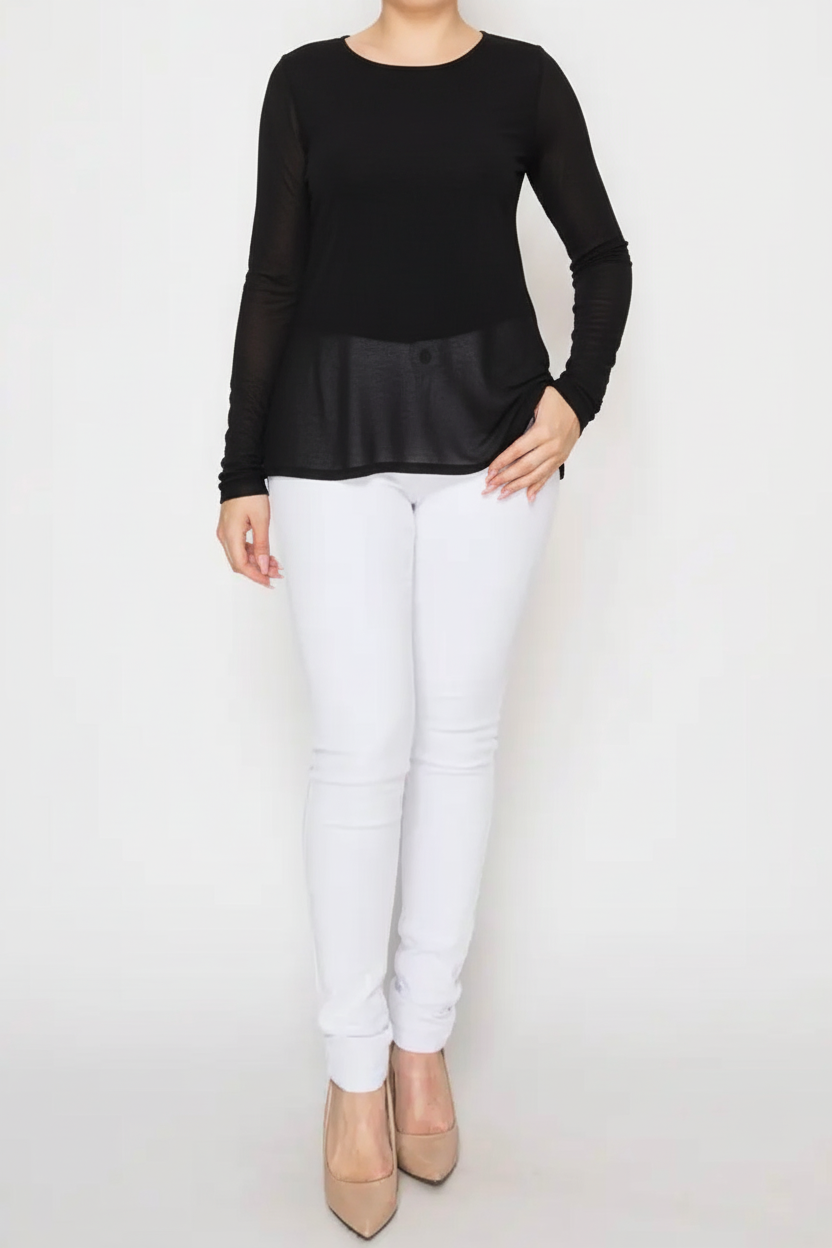 Long Sleeved Mesh Top