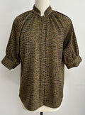 Animal Print Blouse- Green