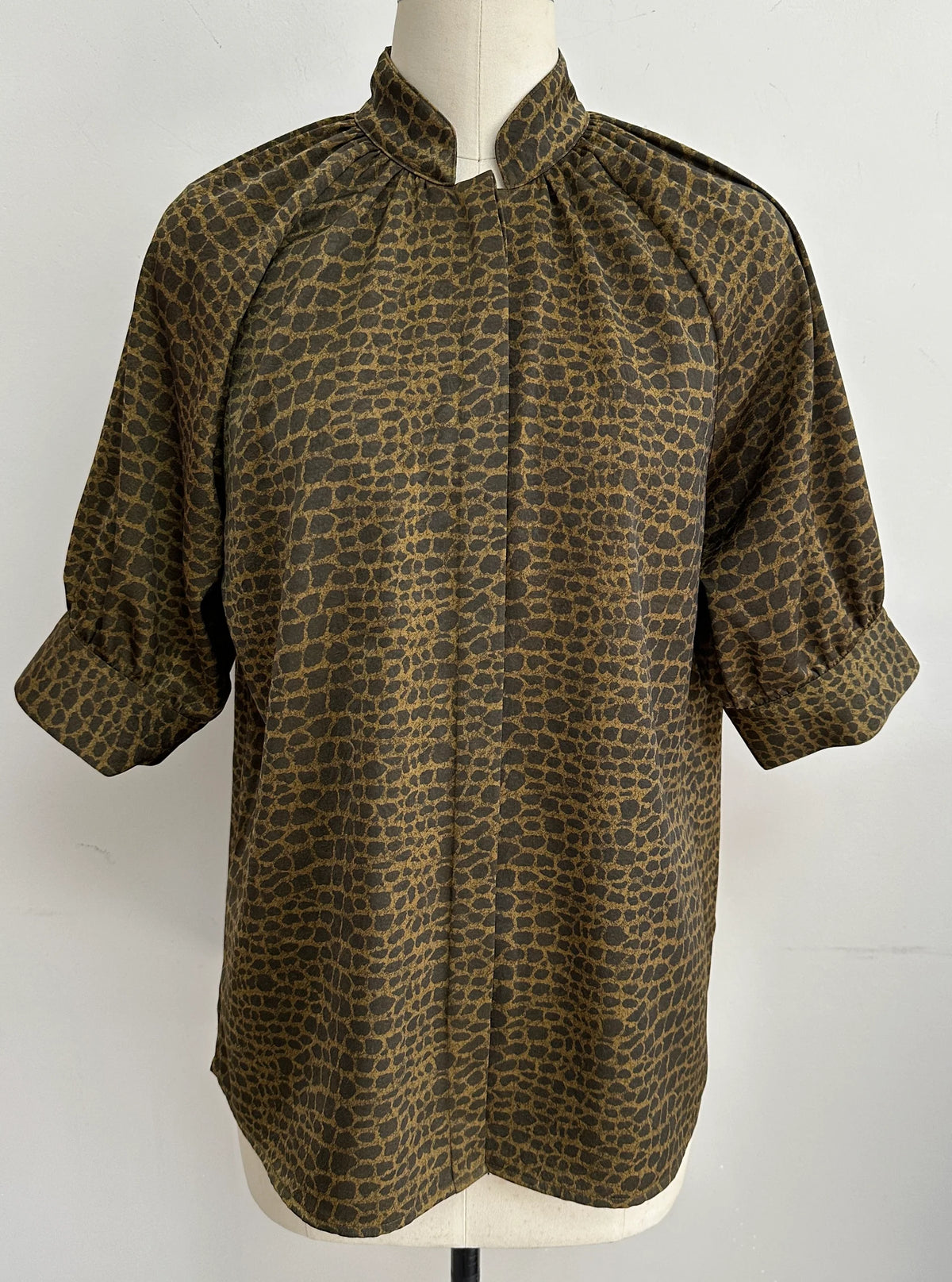 Animal Print Blouse- Green
