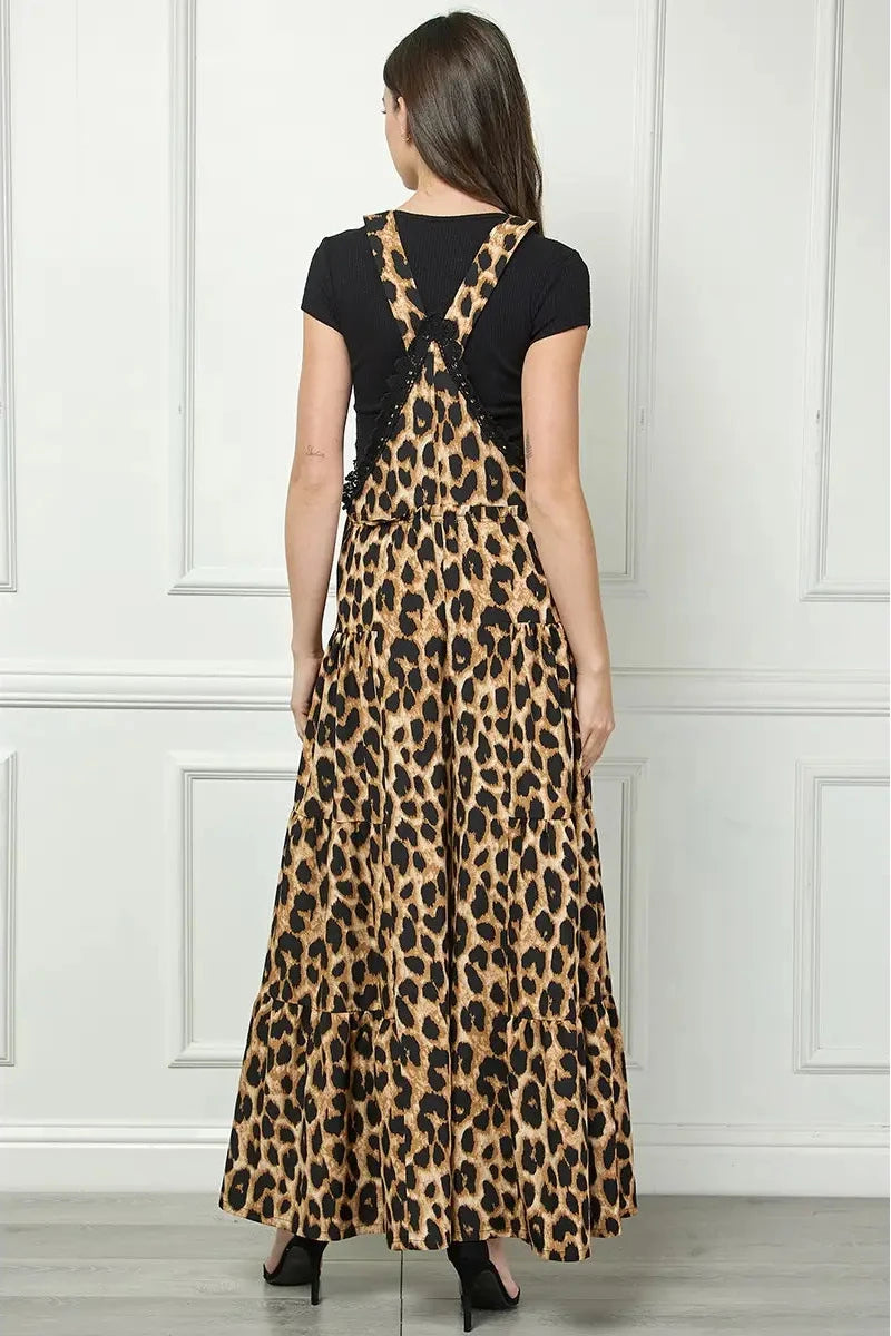 Flowy Cheetah Print Overalls