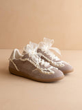The April Dark Grey Lace-Trimmed Retro Sneaker