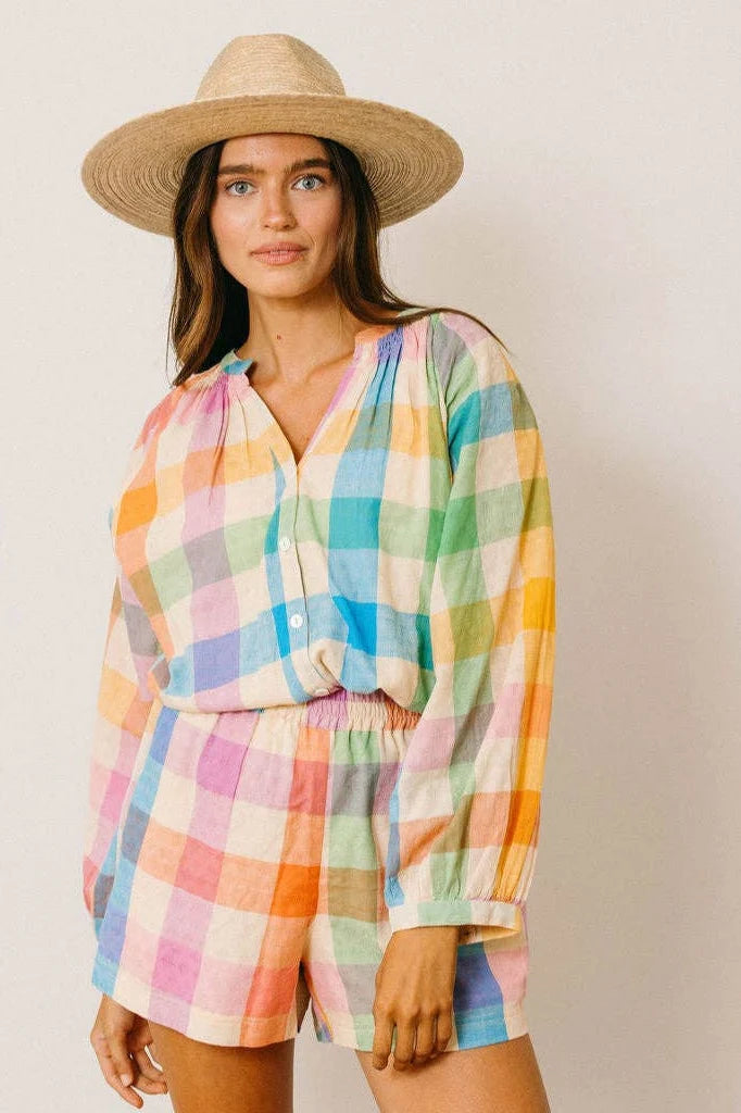 Rainbow Plaid Bermuda Short
