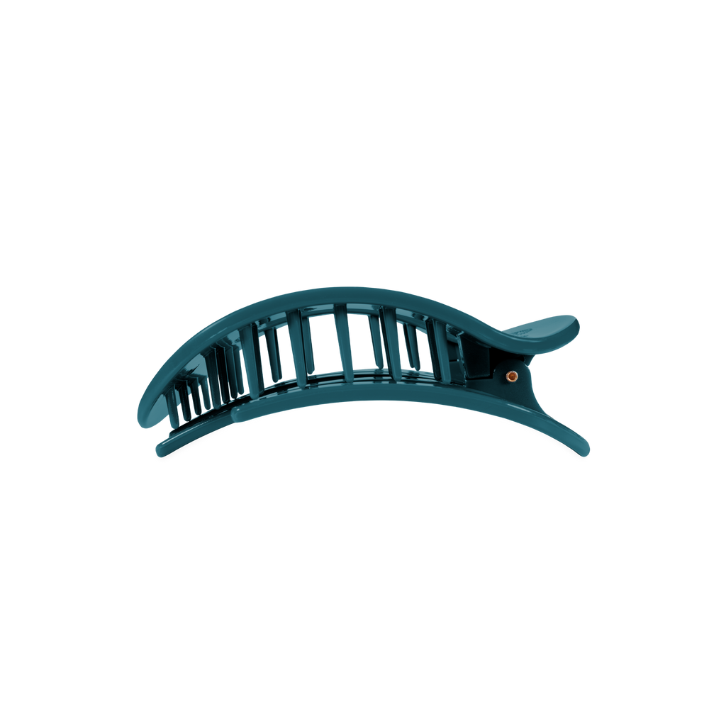Teal With It Medium Flat Round Hair Clip