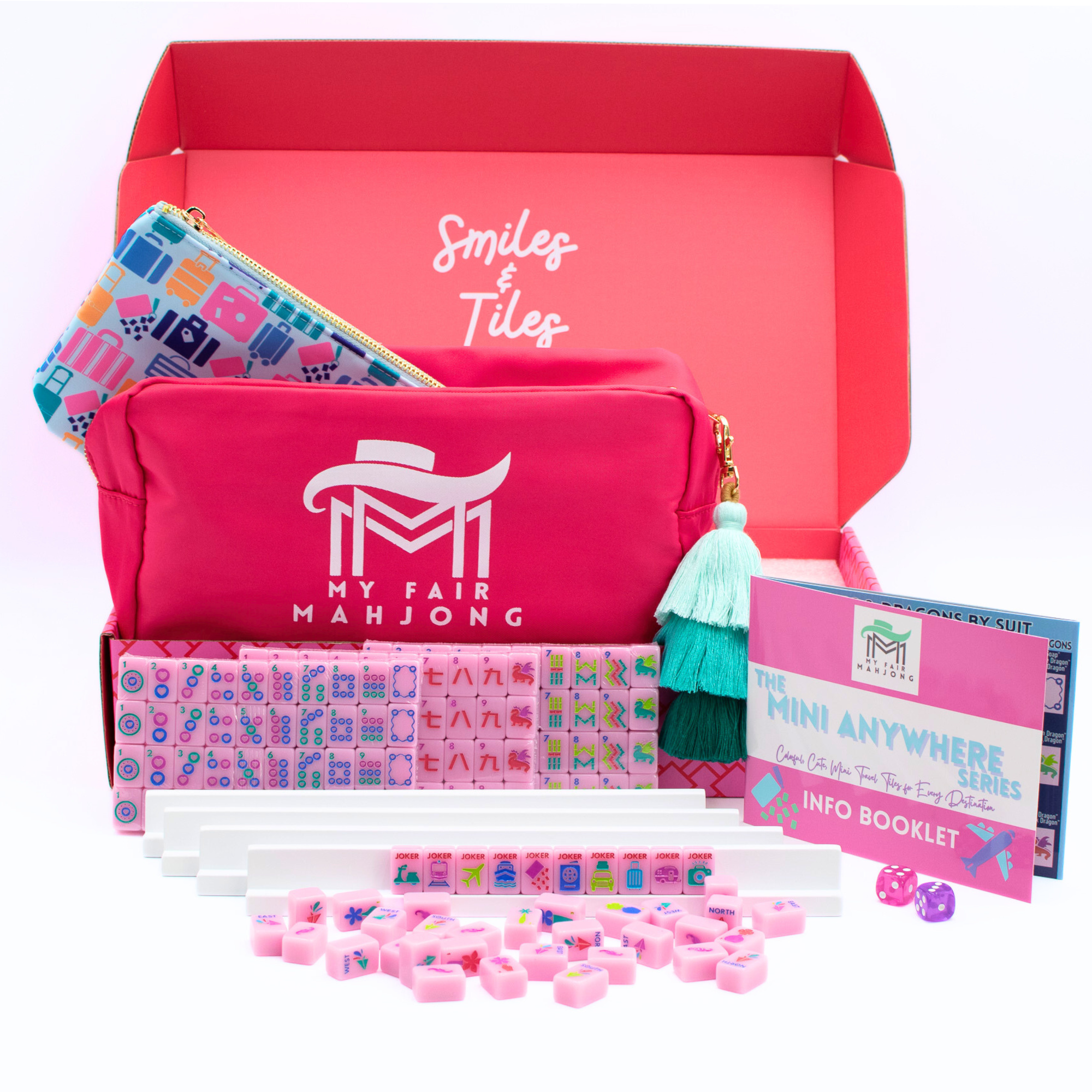 Mini Travel Mahjong Set- Pink