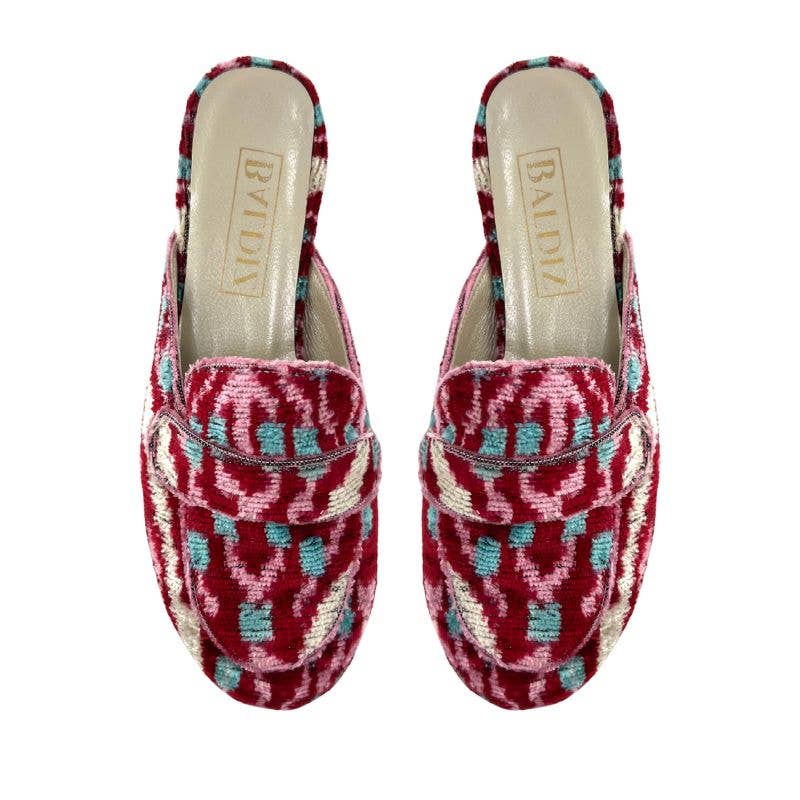Red and Pink Pattern Poppy Slide