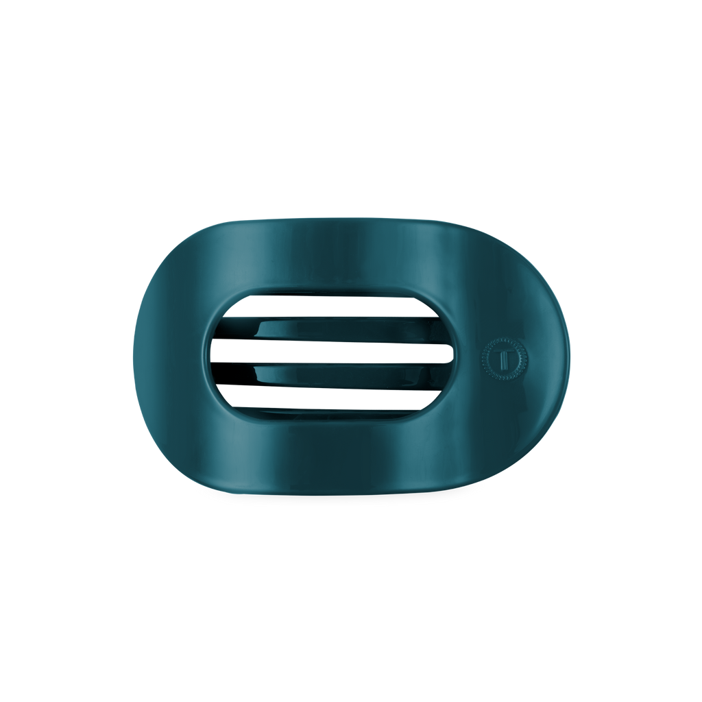 Teal With It Medium Flat Round Hair Clip