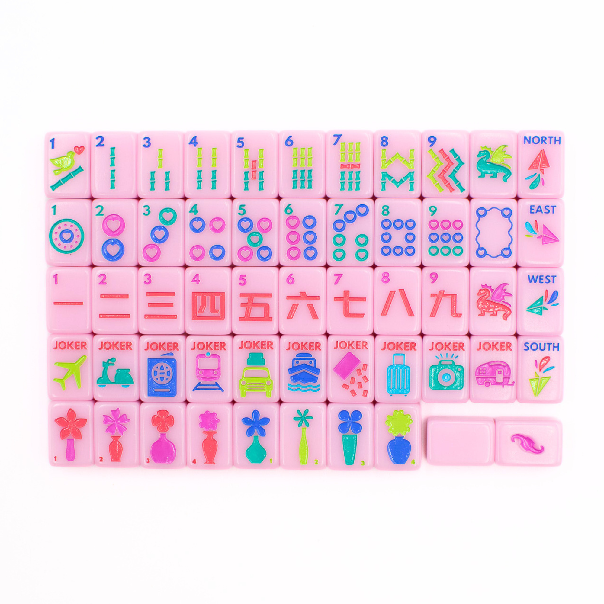 Mini Travel Mahjong Set- Pink