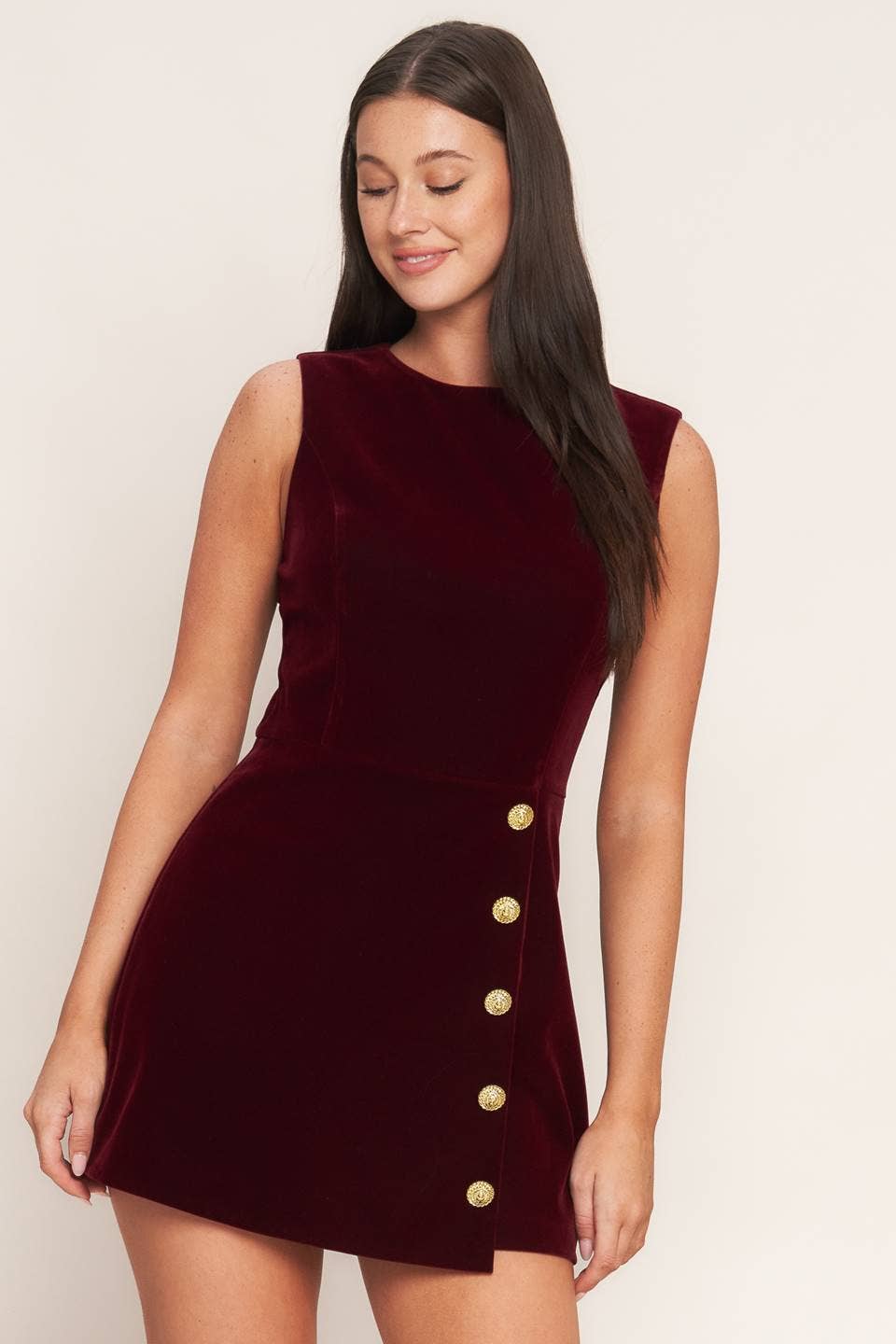 Velvet Romper- Burgundy