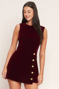 Velvet Romper- Burgundy