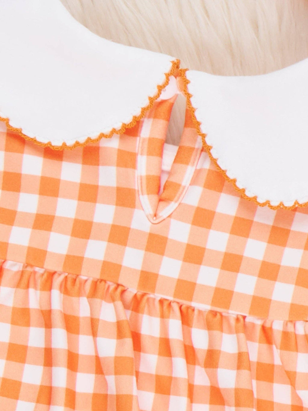 Football Scalloped Collar Outfit- Orange/White