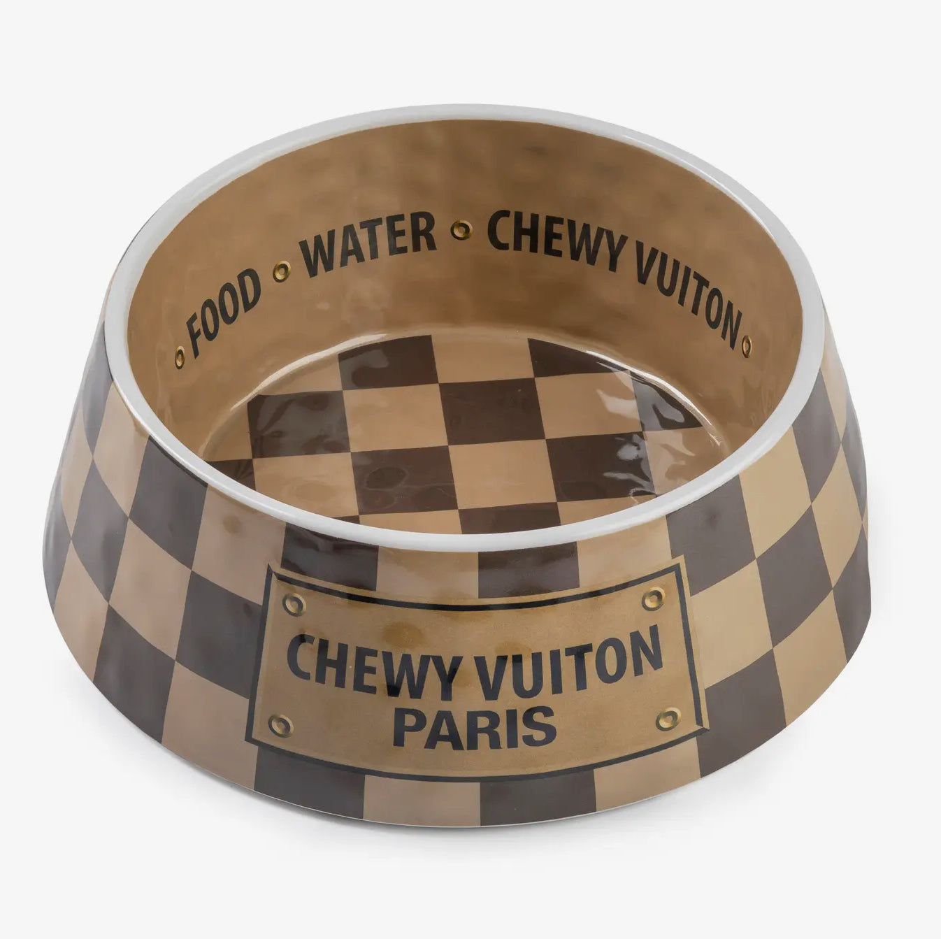 Checker Chewy Vuiton Bowl- Large