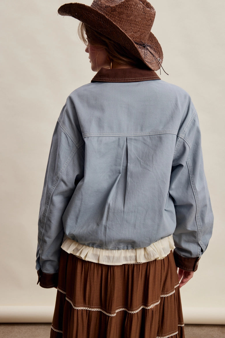 Western Utility Jacket- Blue/Brown