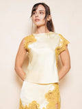 Lace Trimmed Top- Gold