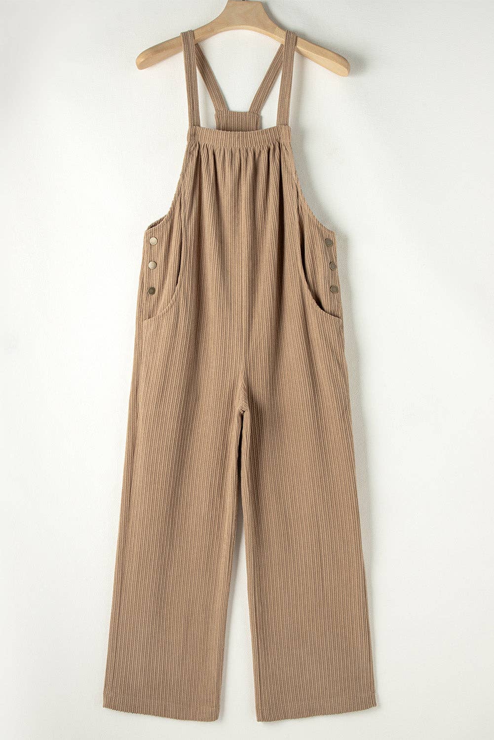 Corduroy Wide Leg Overall- Brown
