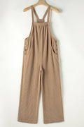 Corduroy Wide Leg Overall- Brown
