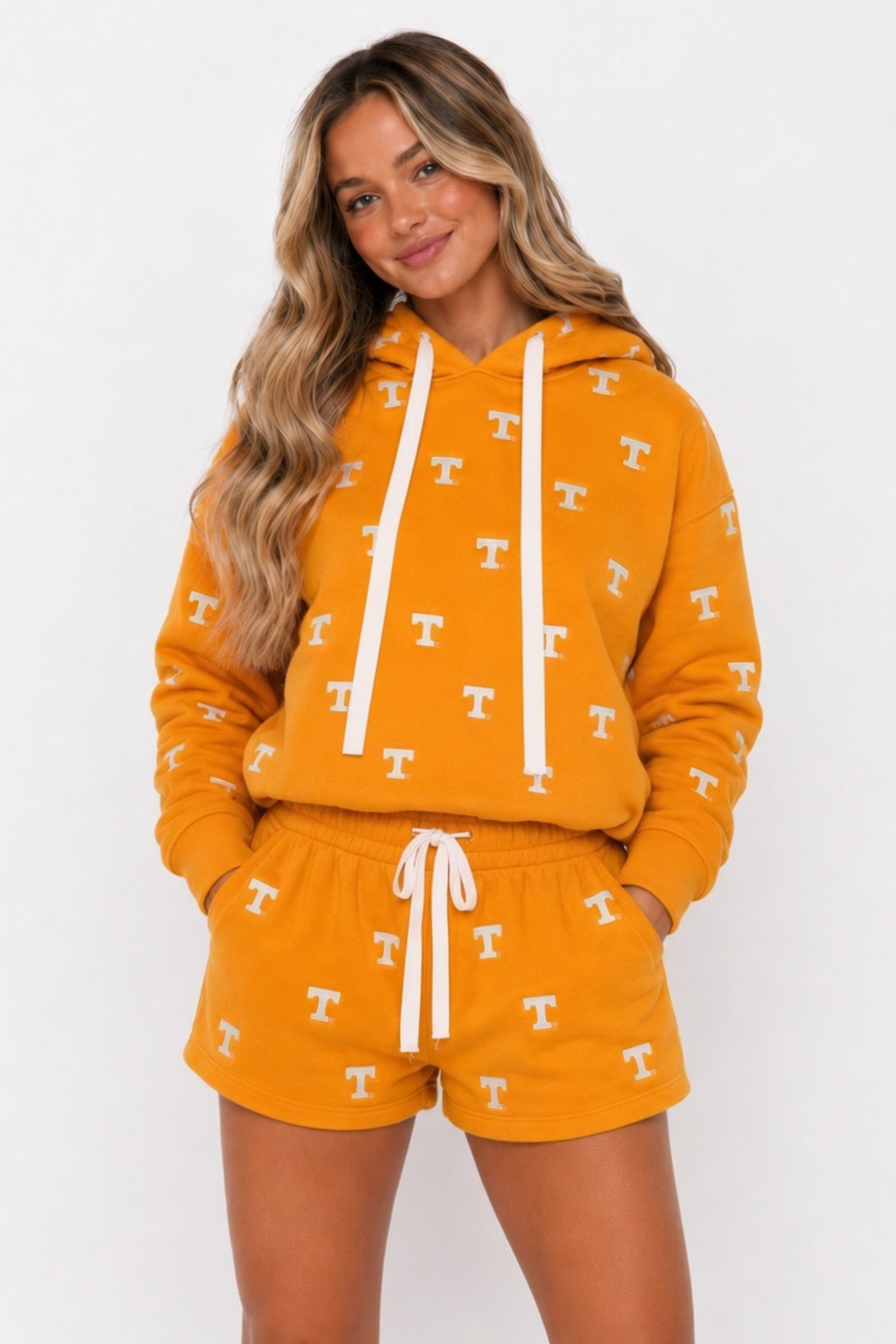 Tennessee Embroidered Fleece Hoodie- Orange