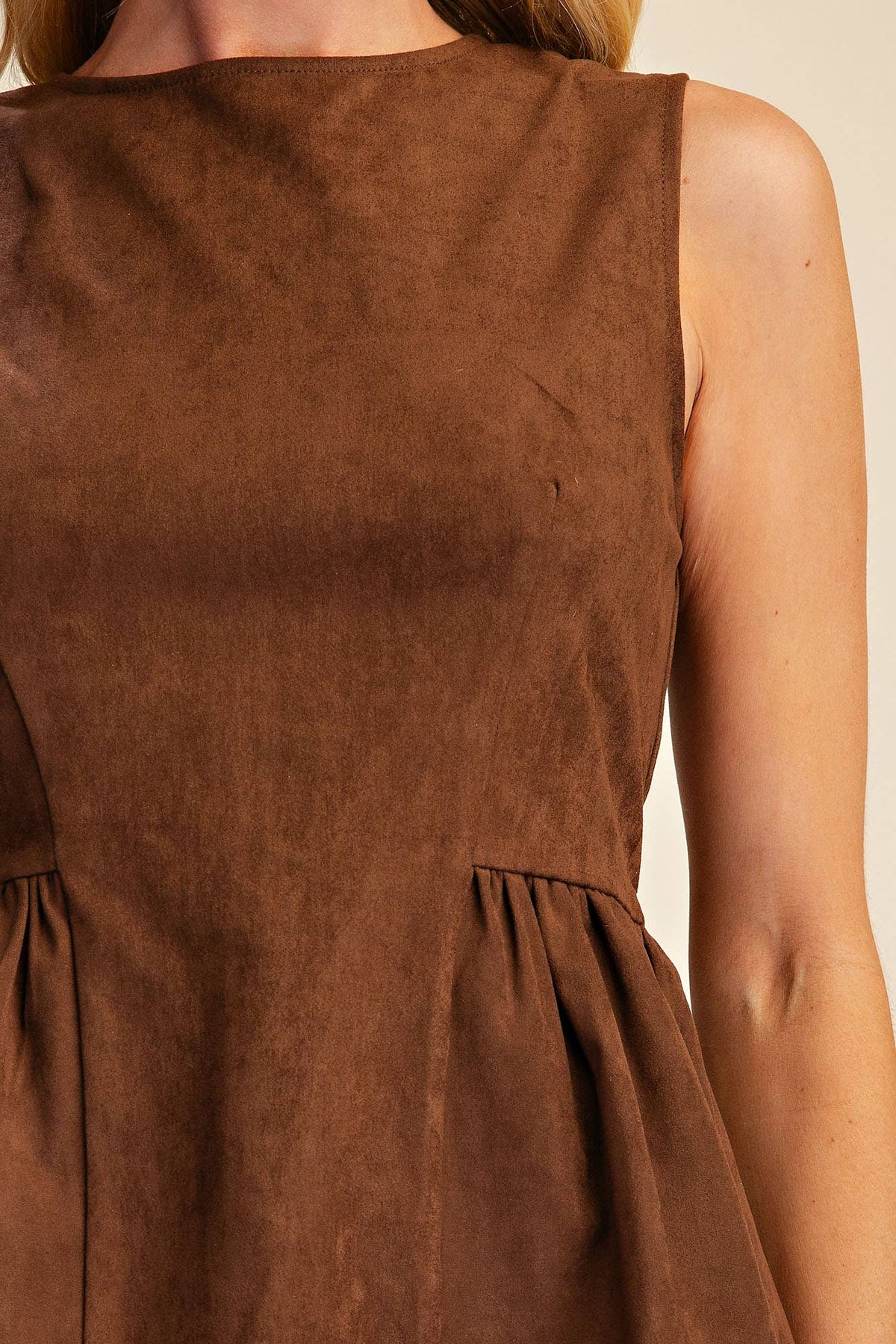 Round Neck Sleeveless Peplum Top