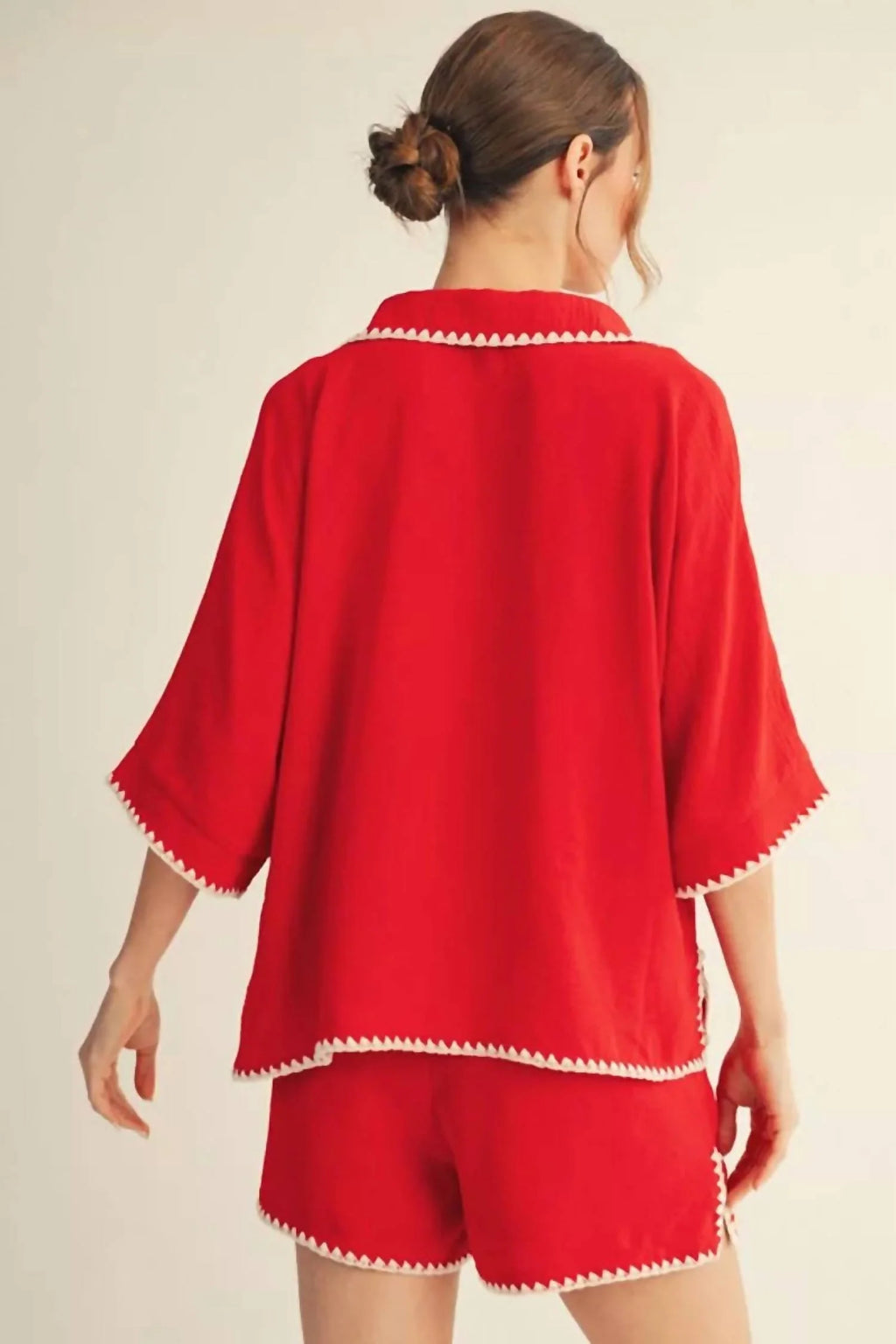 Two Piece Polo Set- Red