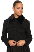 The Tresa Removable Fur Coat- Black